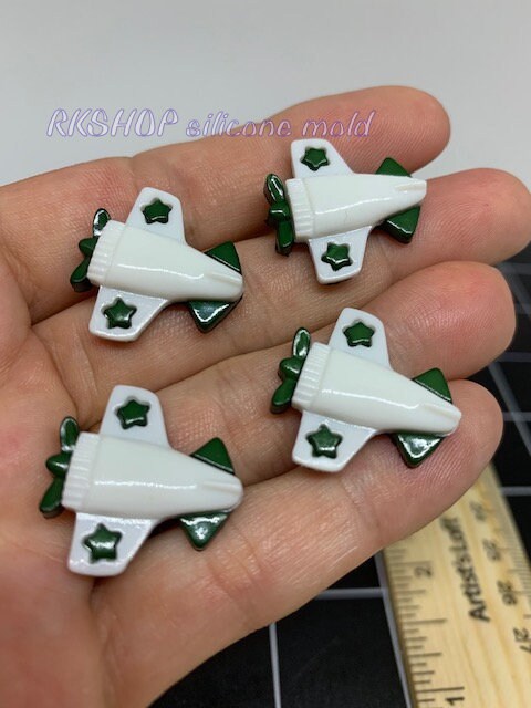 Miniature airplane with star silicone mold for crafts