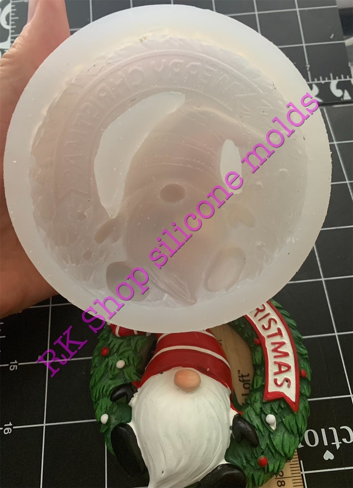 Gnome Christmas wreath silicone mold