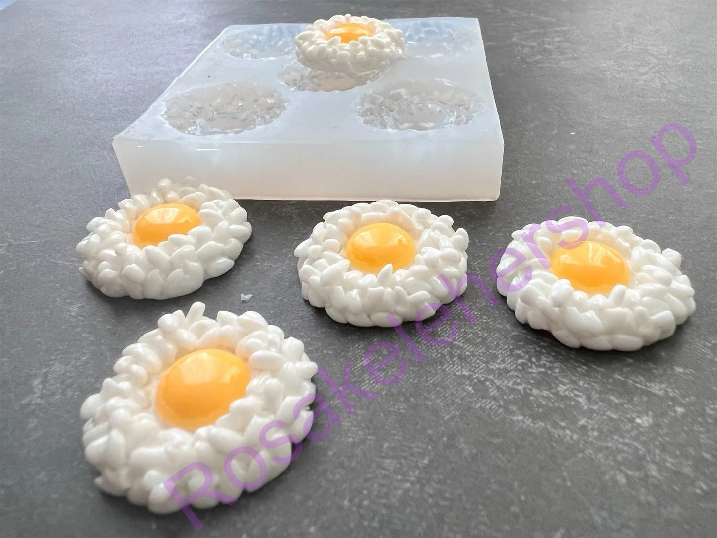 FRIED EGGS WITH RICE handmade silicone mold for crafts.