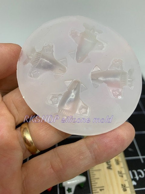 Miniature airplane with star silicone mold for crafts