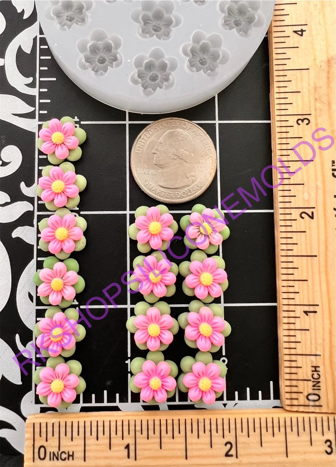 Flowers handmade silicone mold for all craft projects.