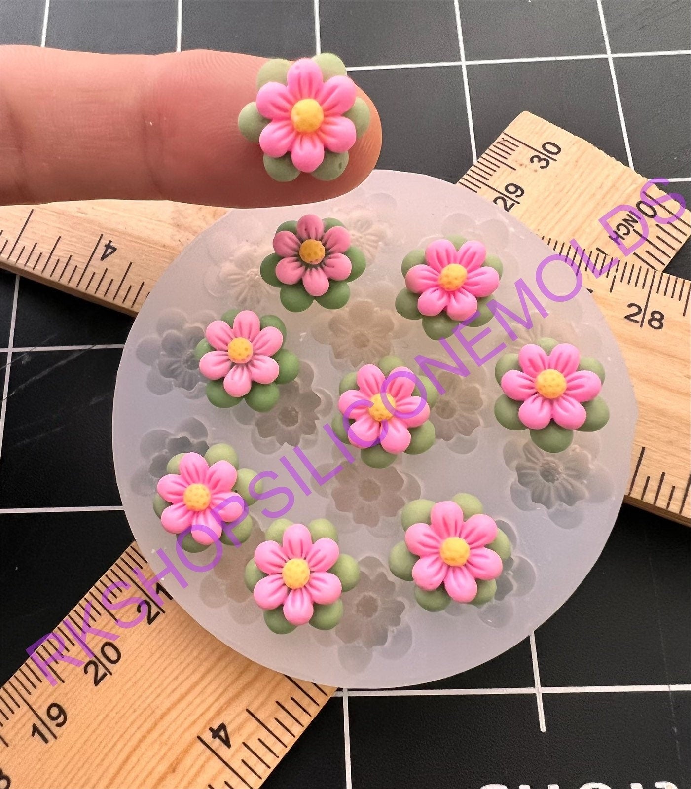 Flowers handmade silicone mold for all craft projects.