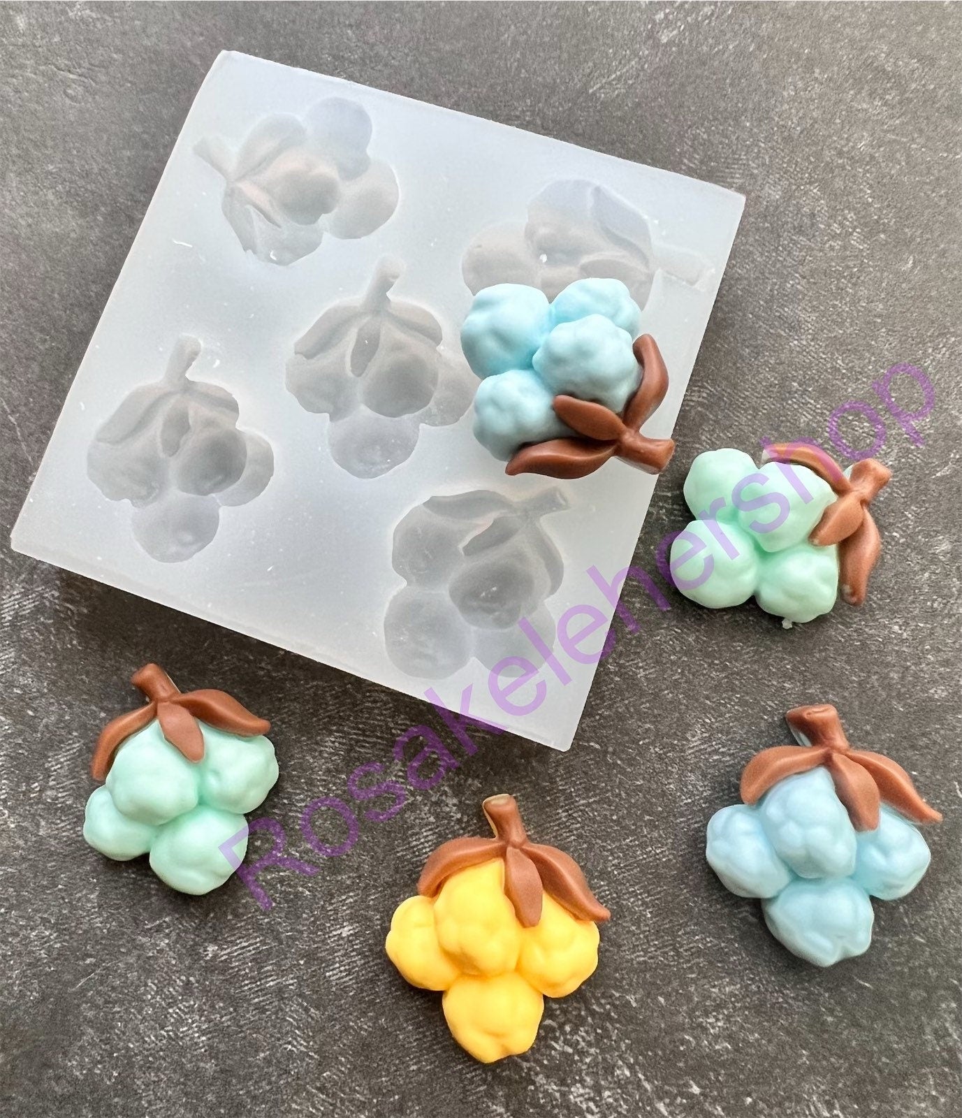 COTTON FLOWERS handmade silicone mold for crafts.