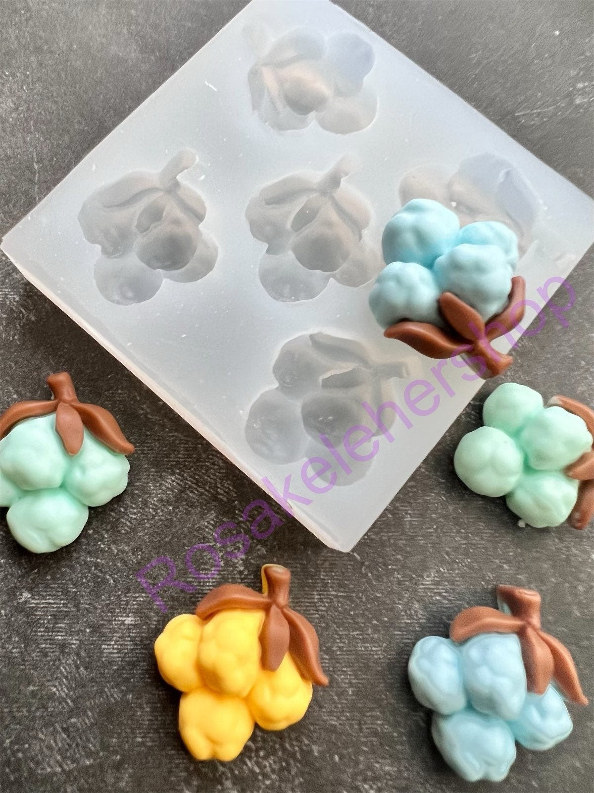 COTTON FLOWERS handmade silicone mold for crafts.