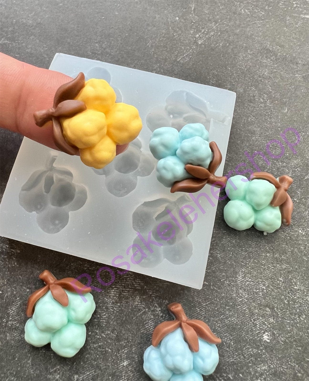 COTTON FLOWERS handmade silicone mold for crafts.