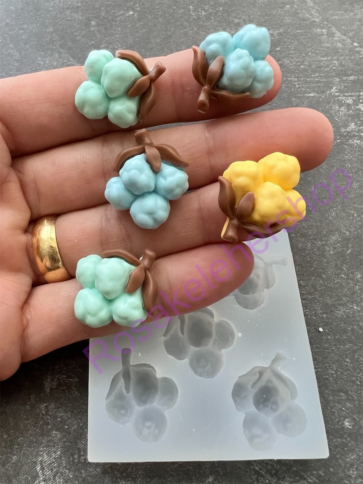 COTTON FLOWERS handmade silicone mold for crafts.