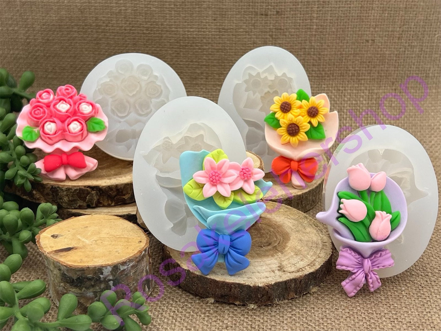 Flower bouquet handmade silicone mold
