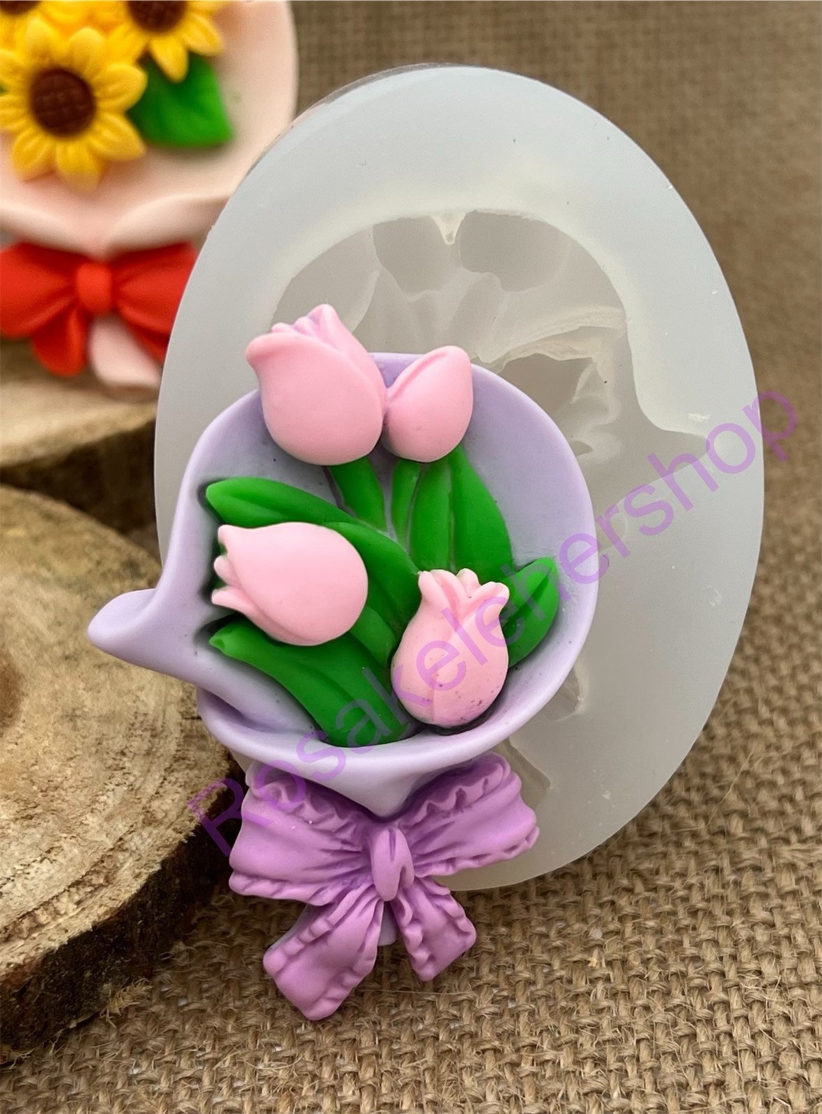 Flower bouquet handmade silicone mold