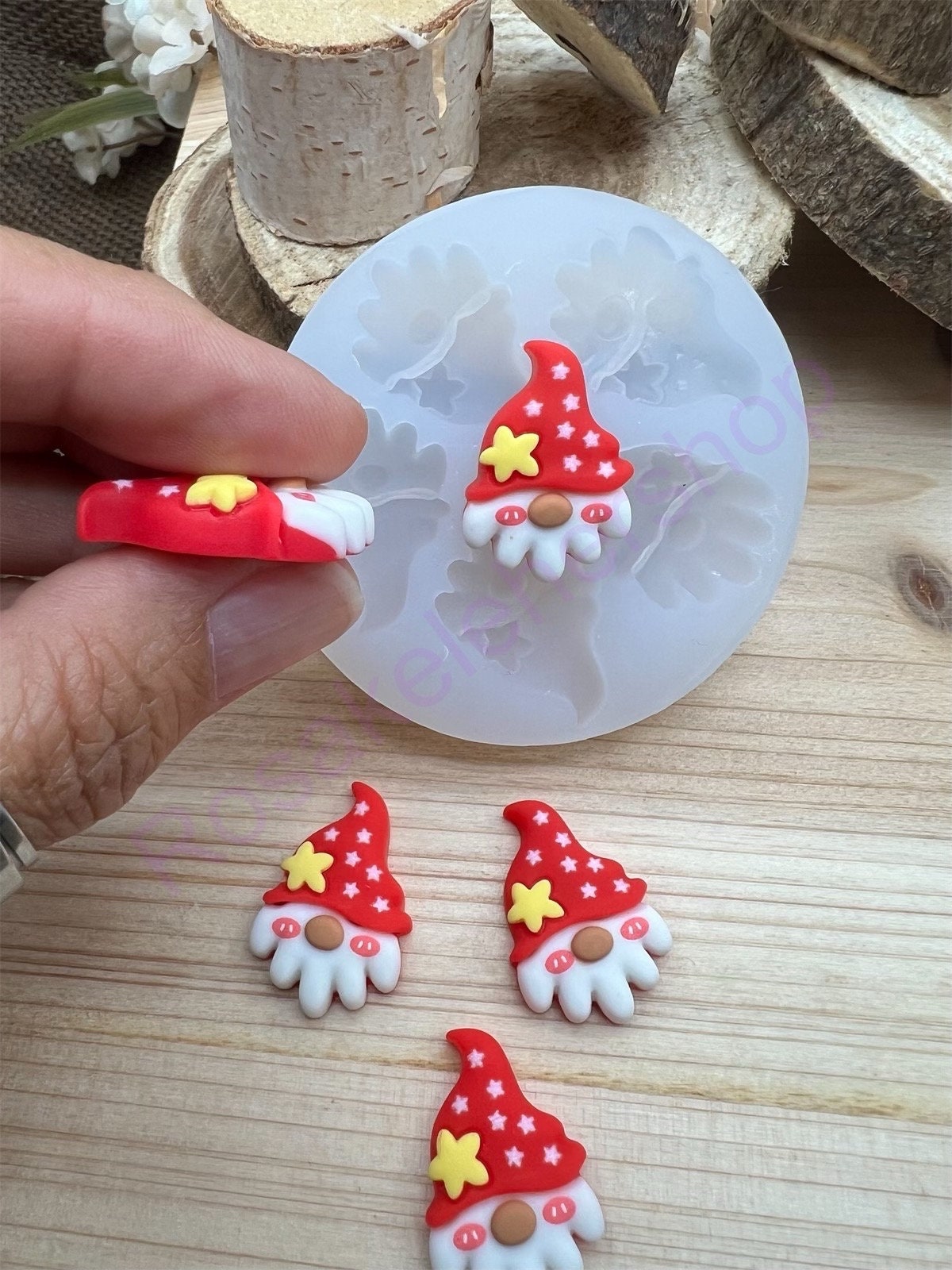 Cute Christmas Santa Claus face silicone mold for crafts