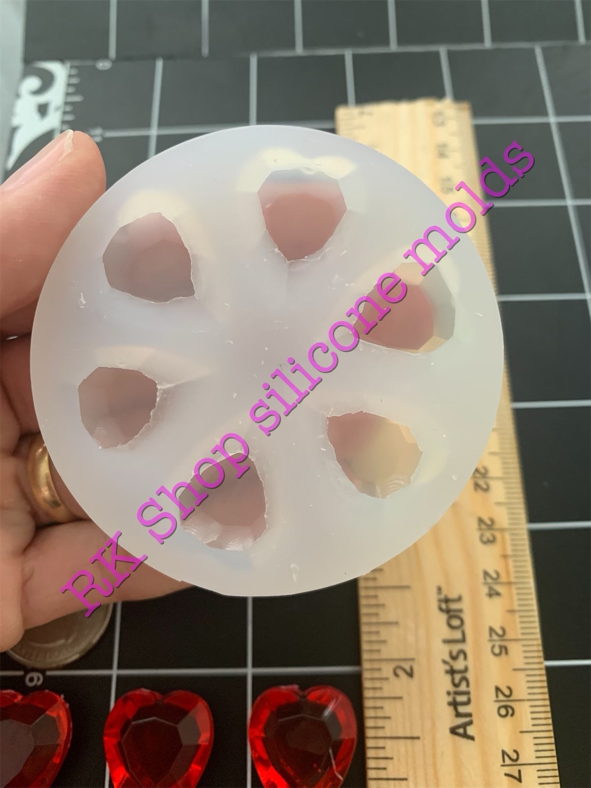 3D Shine hearts silicone mold for valentines crafts