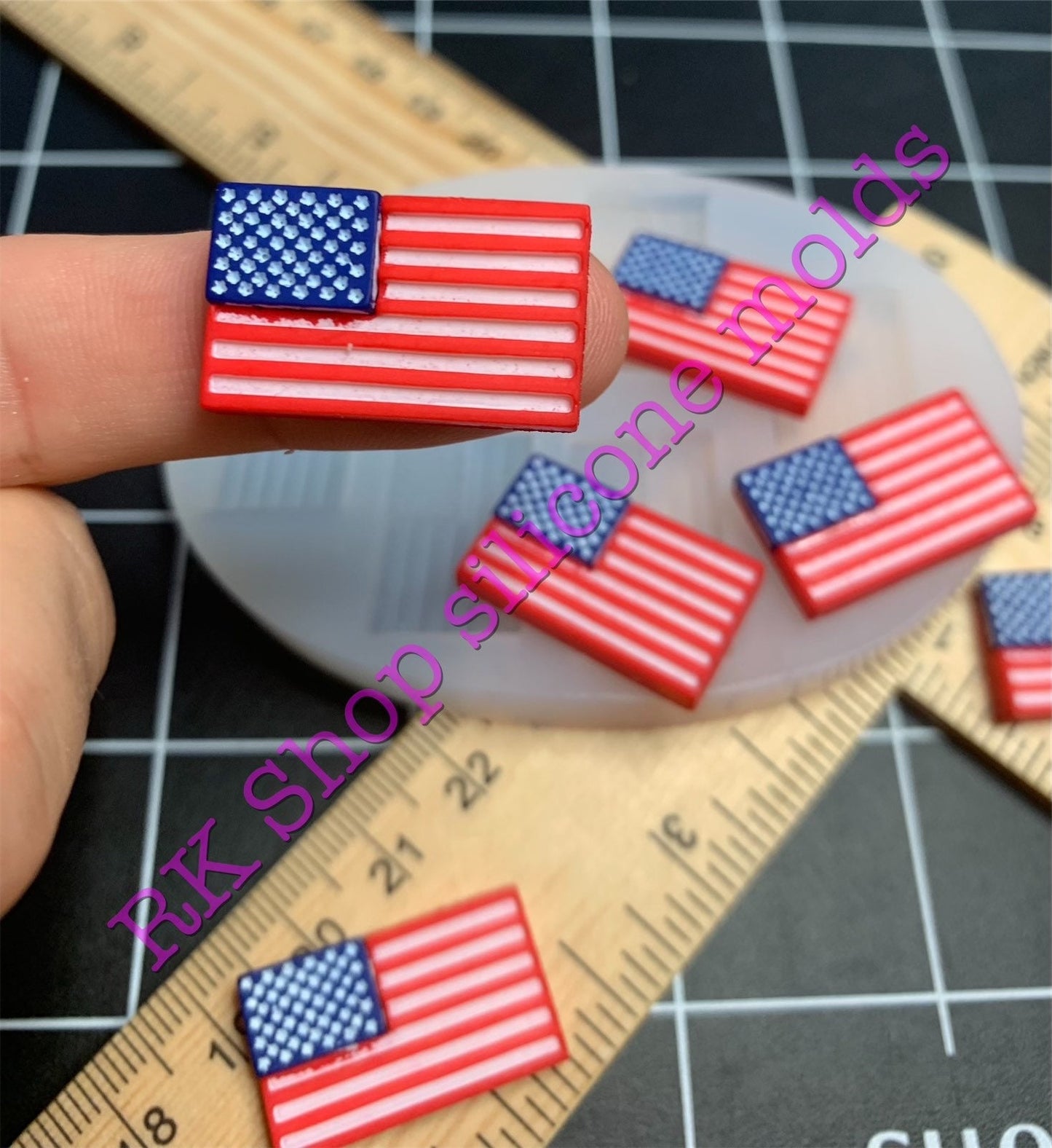 American flag silicone mold For 4July crafts