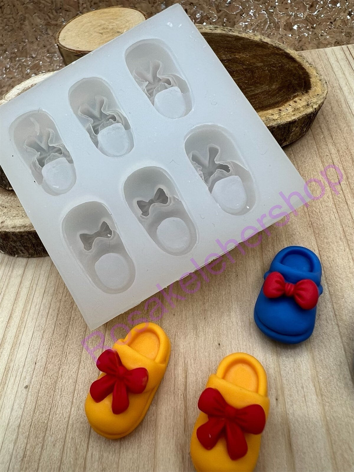 Baby slippers Shoes with bow Silicone mold