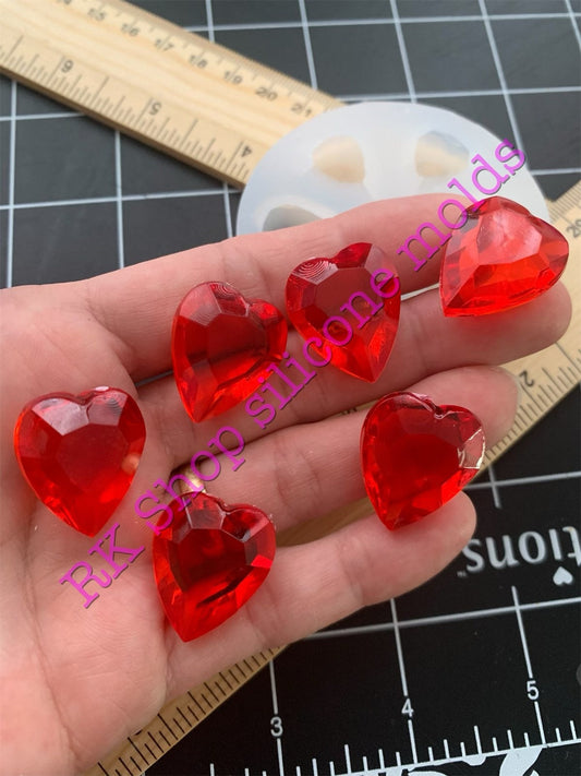 3D Shine Hearts handmade silicone mold for valentines crafts