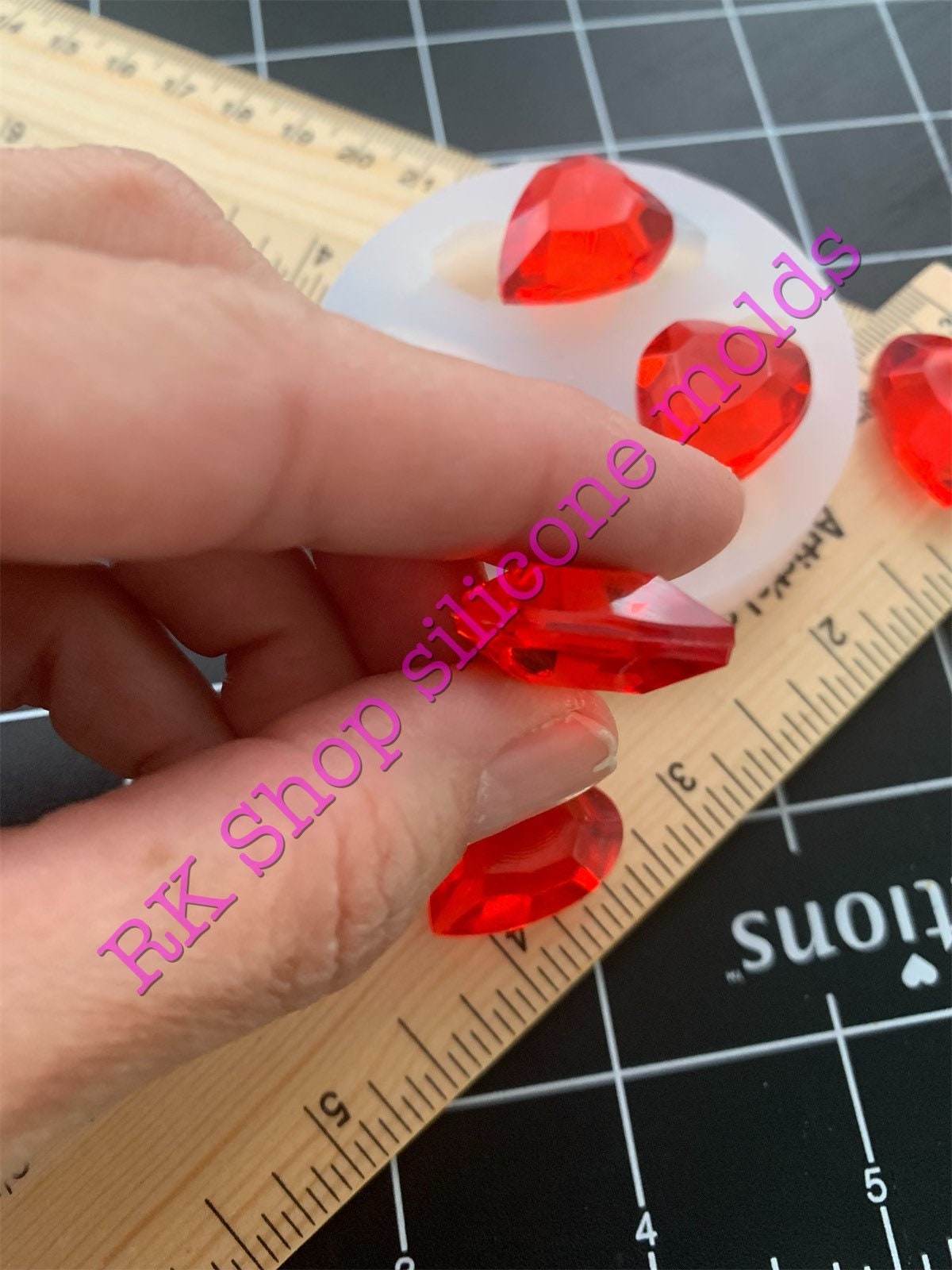 3D Shine hearts silicone mold for valentines crafts