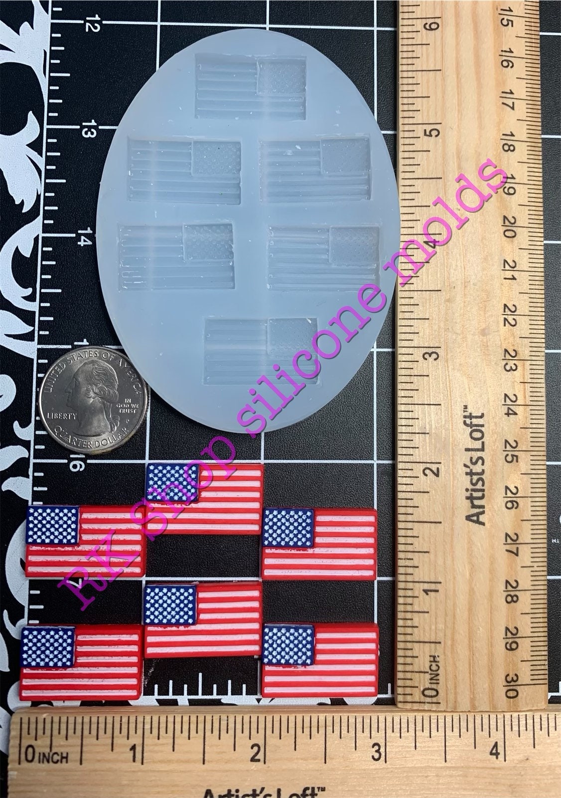 American flag silicone mold For 4July crafts