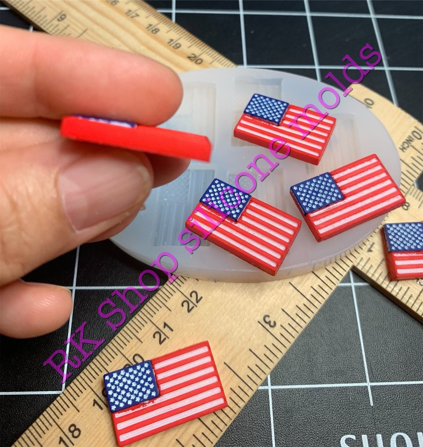 American flag silicone mold For 4July crafts