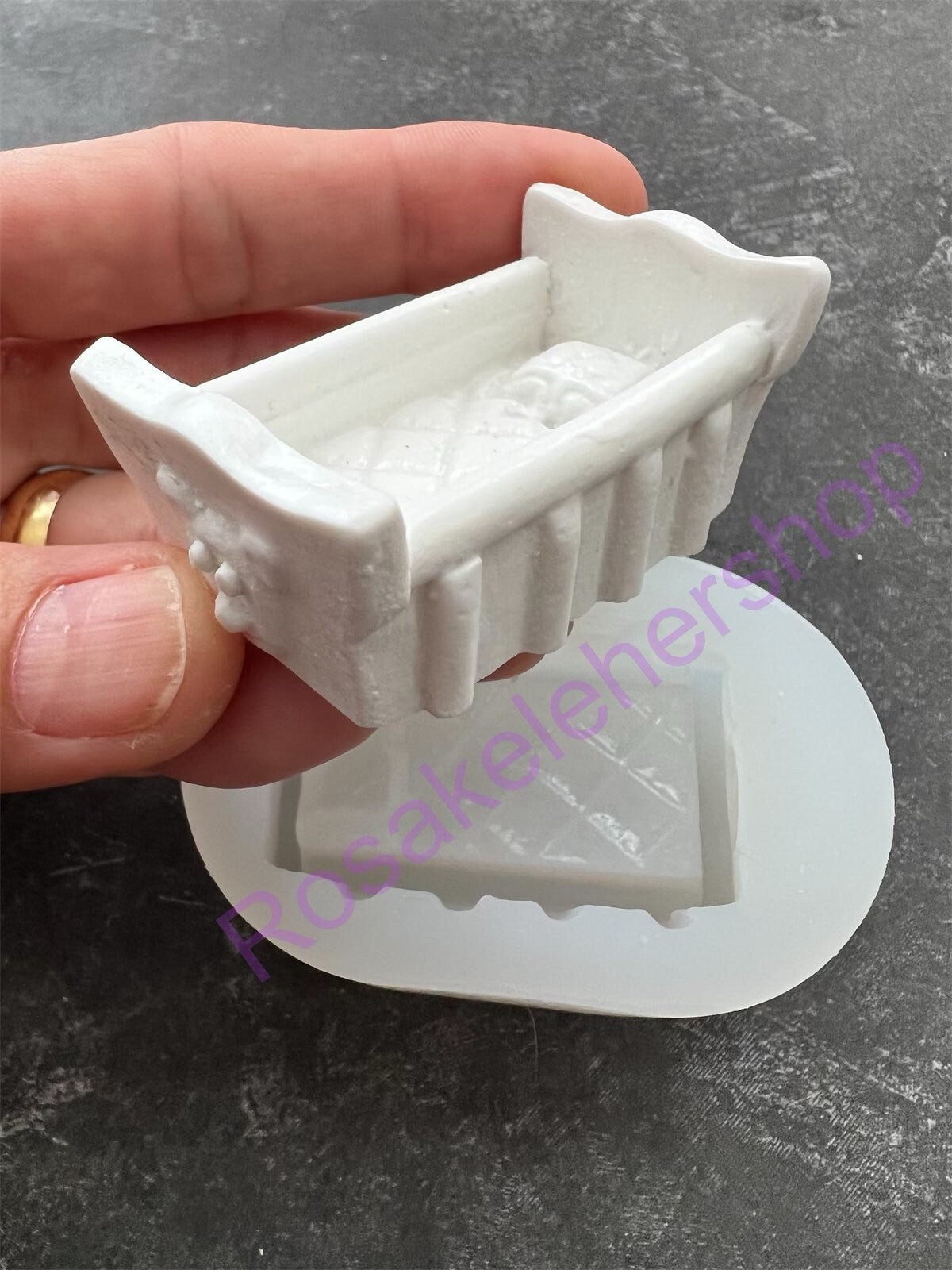 3D Baby crib silicone mold for crafts