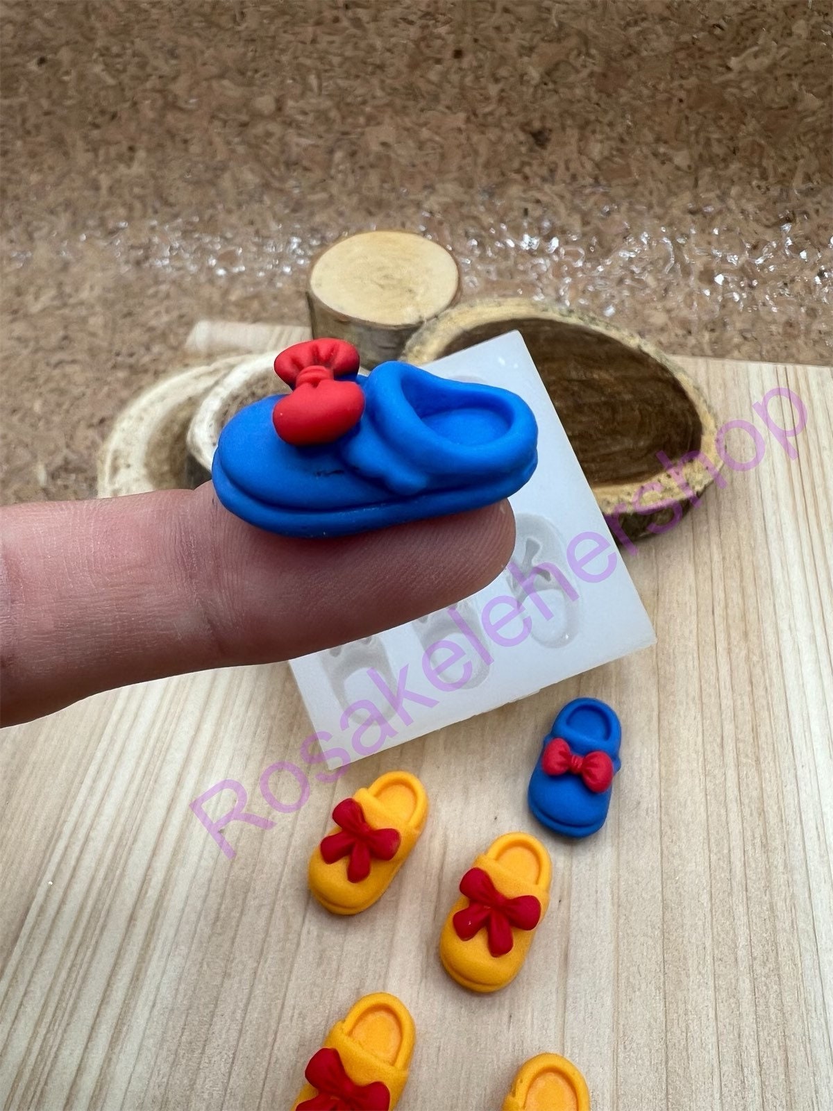 Baby slippers Shoes with bow Silicone mold