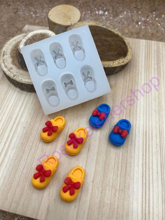 Baby slippers Shoes with bow Silicone mold