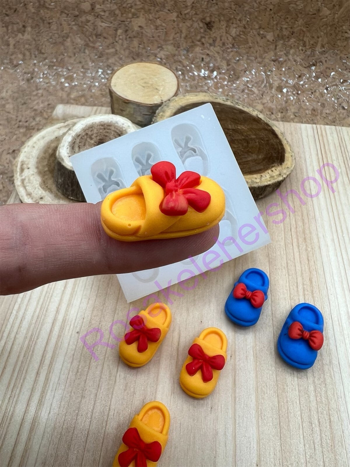 Baby slippers Shoes with bow Silicone mold