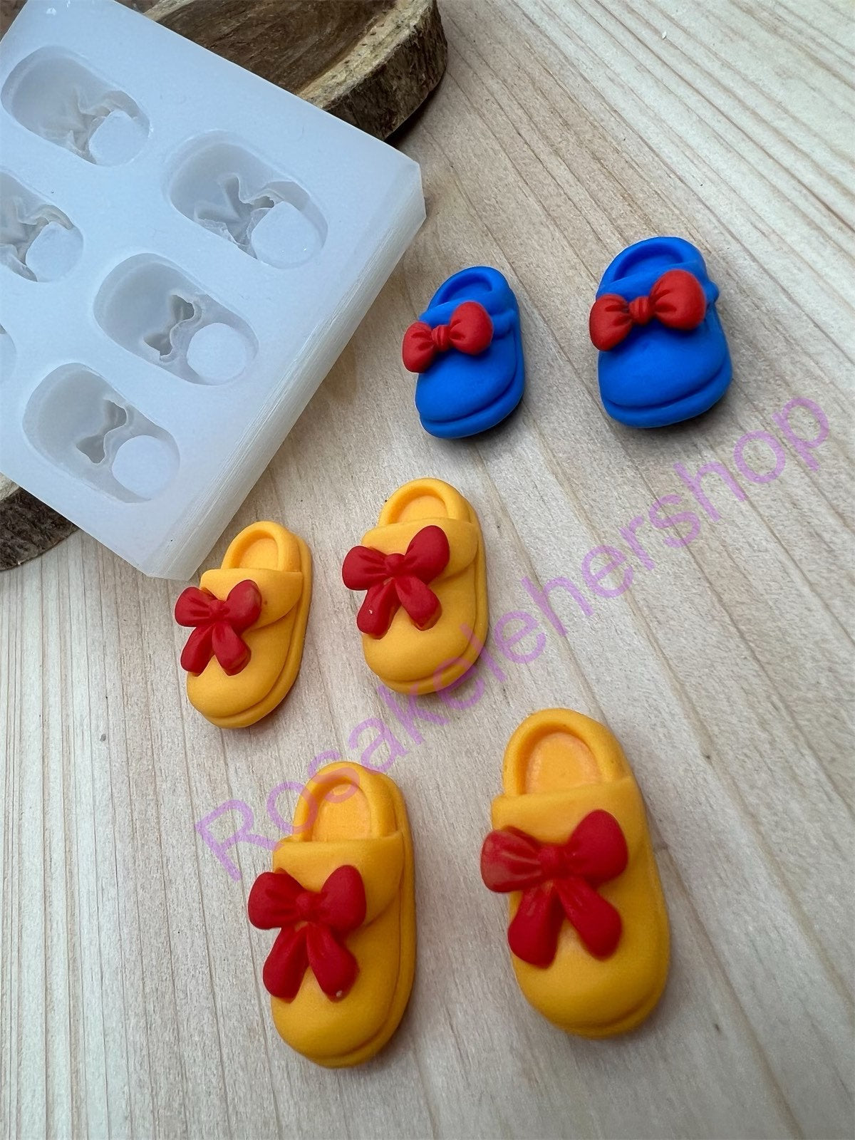 Baby slippers Shoes with bow Silicone mold