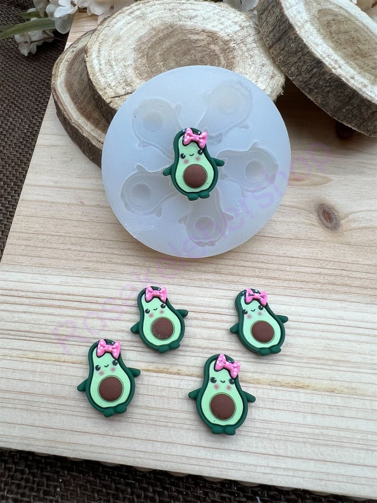 Cute Avocado silicone mold for crafts