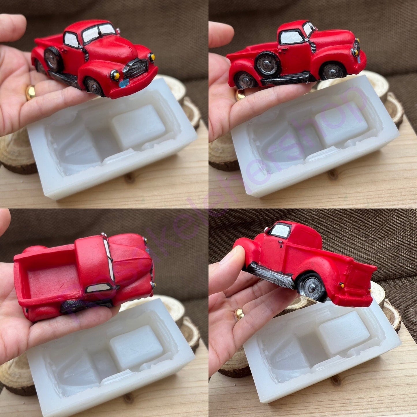 3D Christmas large truck silicone mold